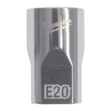 Купити Головка торцева хромована TORX Е-стандарт 1/2'' MILWAUKEE, E18. Офіційний магазин Мілвокі Україна, фірмова гарантія з доставкою по Украіні