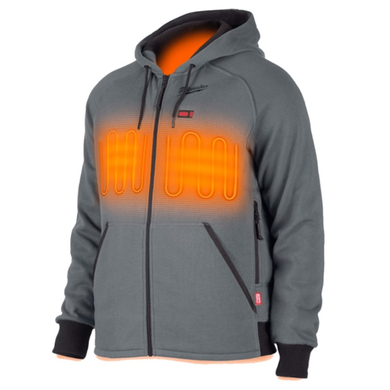 Купити Толстовка з підігрівом MILWAUKEE, M12 HHGREY4-0 (XXL), сіра (розмір XXL). Офіційний магазин Мілвокі Україна, фірмова гарантія з доставкою по Украіні