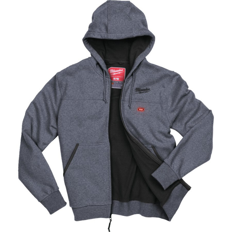 Купити Куртка (толстовка) з електропідігрівом акумуляторна MILWAUKEE, M12 HH GREY3-0 (XL), сіра. Офіційний магазин Мілвокі Україна, фірмова гарантія з доставкою по Украіні