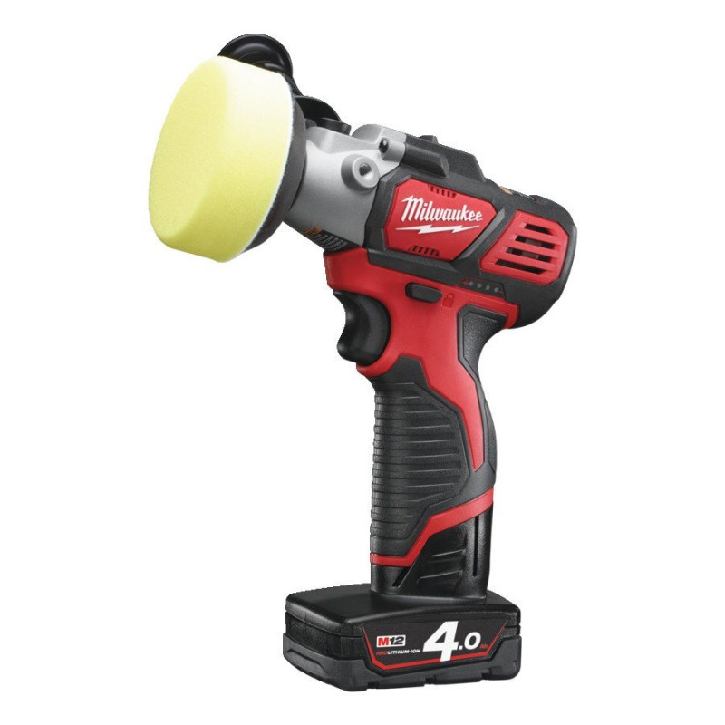 Купити Машина полірувальна акумуляторна MILWAUKEE, M12 BPS-421X (зарядний пристрій С12 С, 1 акумулятор М12 В2 2Аг, 1 акумулятор М12 В4 4Аг, полірувальна та шліфувальна платформи, підошва з вовни, полірувальні губки (2шт), бічна ручка, HDкейс). Офіційний магазин Мілвокі Україна, фірмова гарантія з доставкою по Украіні
