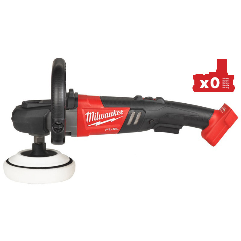 Купити Машина полірувальна кутова акумуляторна безщіткова MILWAUKEE M18 FAP180-0, діаметр 180мм (полірувальна платформа, пилезахисний екран, D-образна ручка, бічна ручка). Офіційний магазин Мілвокі Україна, фірмова гарантія з доставкою по Украіні