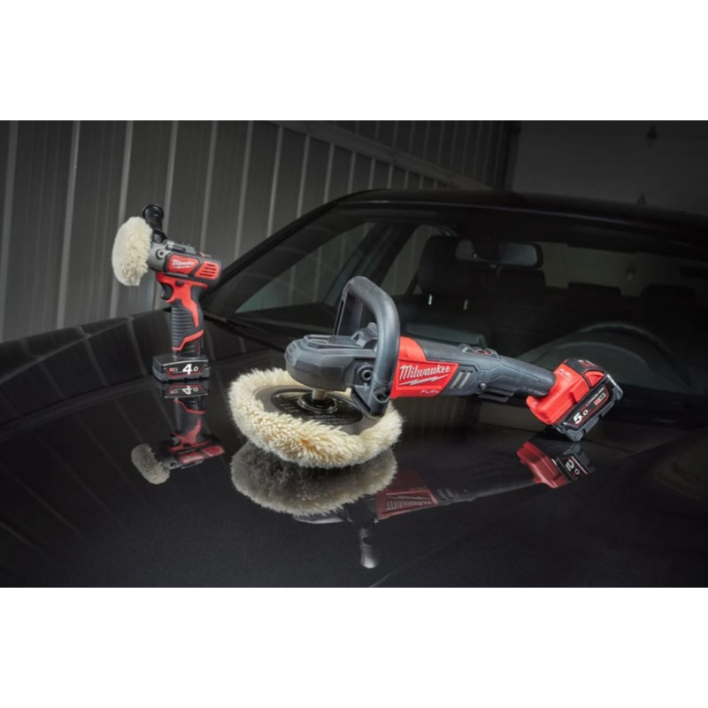 Купити Машина полірувальна кутова акумуляторна безщіткова MILWAUKEE M18 FAP180-0, діаметр 180мм (полірувальна платформа, пилезахисний екран, D-образна ручка, бічна ручка). Офіційний магазин Мілвокі Україна, фірмова гарантія з доставкою по Украіні