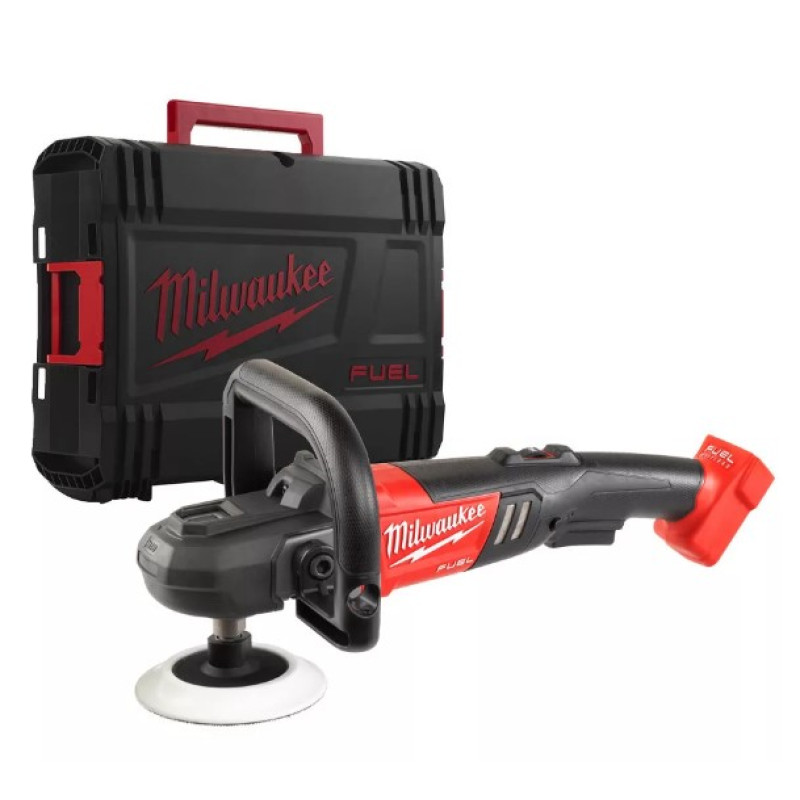 Купити Машина полірувальна кутова акумуляторна безщіткова MILWAUKEE, M18 FAP180-0X, діаметр 180мм, (полірувальна платформа, пилезахисний екран, D-образна ручка, бічна ручка, HDкейс). Офіційний магазин Мілвокі Україна, фірмова гарантія з доставкою по Украіні