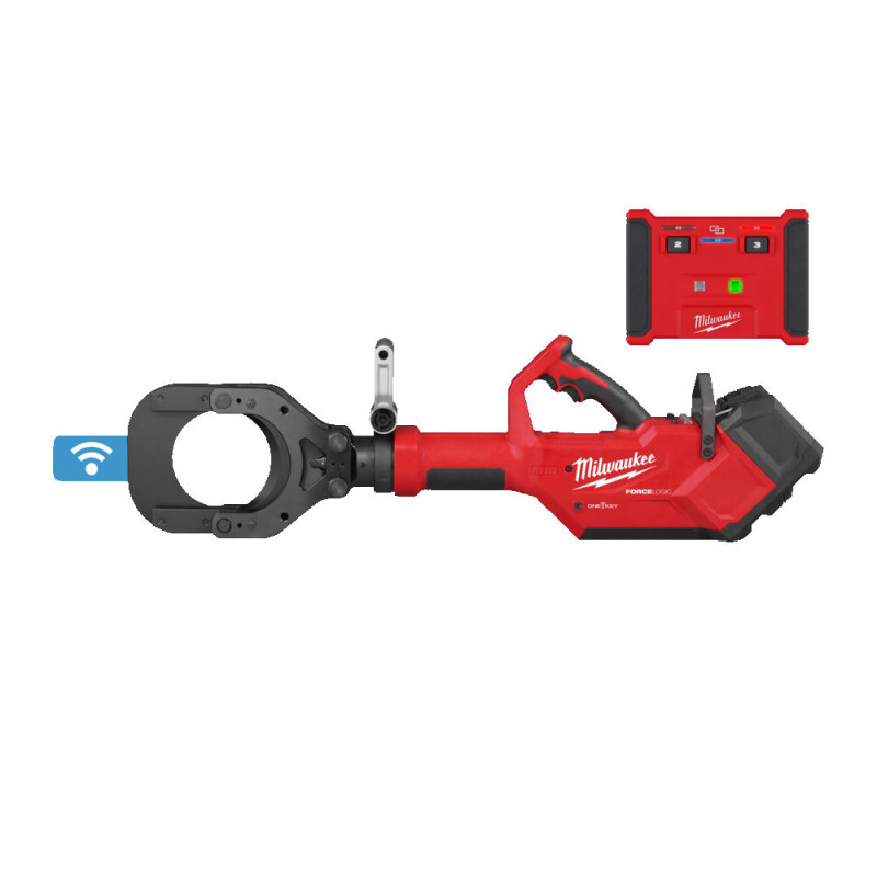 Купити Кабелеріз гідравлічний акумуляторний з пультом д/к MILWAUKEE M18 HSFC125R-802C (зарядний пристрій M12-18 FC, 2 акумулятори М18 FВ8 8Аг, пульт, кейс). Офіційний магазин Мілвокі Україна, фірмова гарантія з доставкою по Украіні