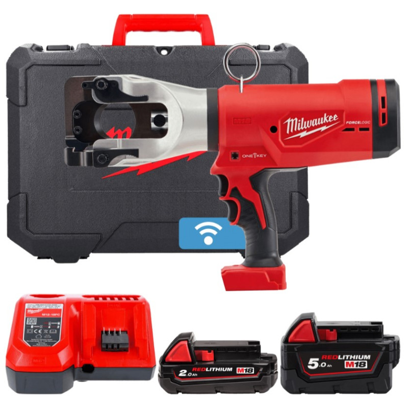 Купити Кабелеріз гідравлічний акумуляторний MILWAUKEE, M18 HCC45-522C (зарядний пристрій M12-18 FC, 1 акумулятор М18 В2 2Аг, 1 акумулятор М18 В5 5Аг, кейс). Офіційний магазин Мілвокі Україна, фірмова гарантія з доставкою по Украіні