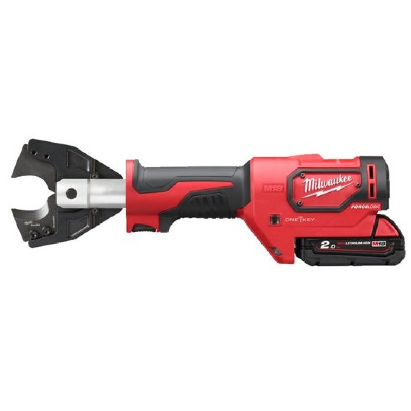 Купити Кабелеріз гідравлічний акумуляторний MILWAUKEE, M18 ONEHCC-201C CU/AL (зарядний пристрій М12-18 С, 1 акумулятор М18 В2 2Аг, кліщі CU/AL, кейс). Офіційний магазин Мілвокі Україна, фірмова гарантія з доставкою по Украіні