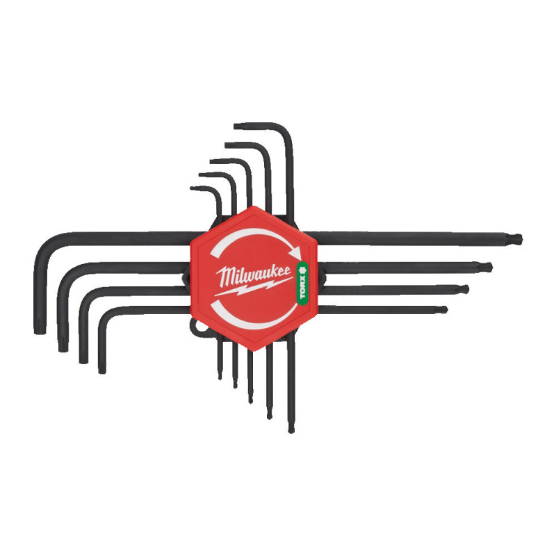 Купити Набір ключів Г-образних TORX MILWAUKEE, (T8/T9/ T10/T15/ T20/T25/T27/  T30/T40) (9шт) пластиковий холдер. Офіційний магазин Мілвокі Україна, фірмова гарантія з доставкою по Украіні