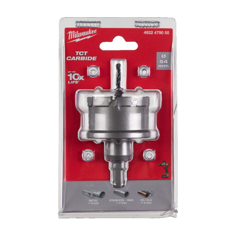 Купити Коронка Holesaw TCT MILWAUKEE, для сталі/нержавіючої сталі, діаметр 54мм. Офіційний магазин Мілвокі Україна, фірмова гарантія з доставкою по Украіні