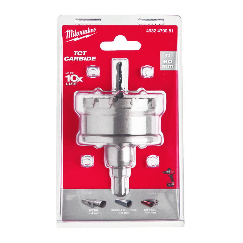 Купити Коронка Holesaw TCT MILWAUKEE, для сталі/нержавіючої сталі, діаметр 60мм. Офіційний магазин Мілвокі Україна, фірмова гарантія з доставкою по Украіні
