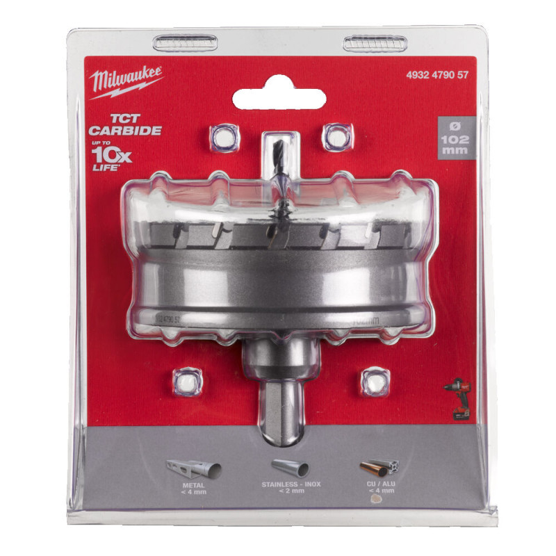 Купити Коронка Holesaw TCT MILWAUKEE, для сталі/нержавіючої сталі, діаметр 102мм. Офіційний магазин Мілвокі Україна, фірмова гарантія з доставкою по Украіні