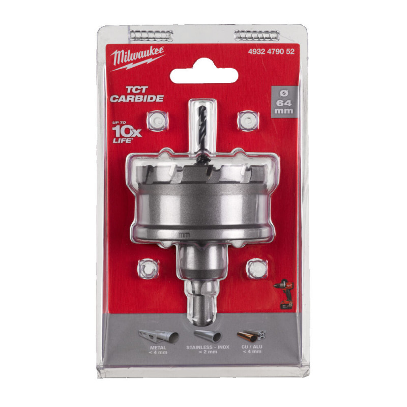 Купити Коронка Holesaw TCT MILWAUKEE, для сталі/нержавіючої сталі, діаметр 64мм. Офіційний магазин Мілвокі Україна, фірмова гарантія з доставкою по Украіні