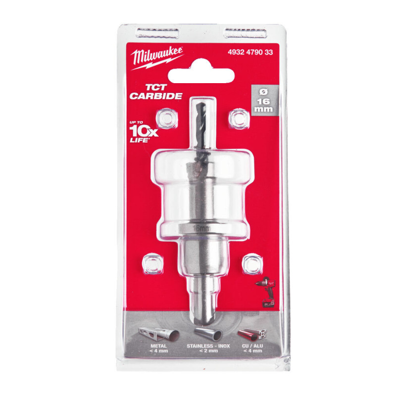 Купити Коронка Holesaw TCT MILWAUKEE, для сталі/нержавіючої сталі, діаметр 16мм. Офіційний магазин Мілвокі Україна, фірмова гарантія з доставкою по Украіні