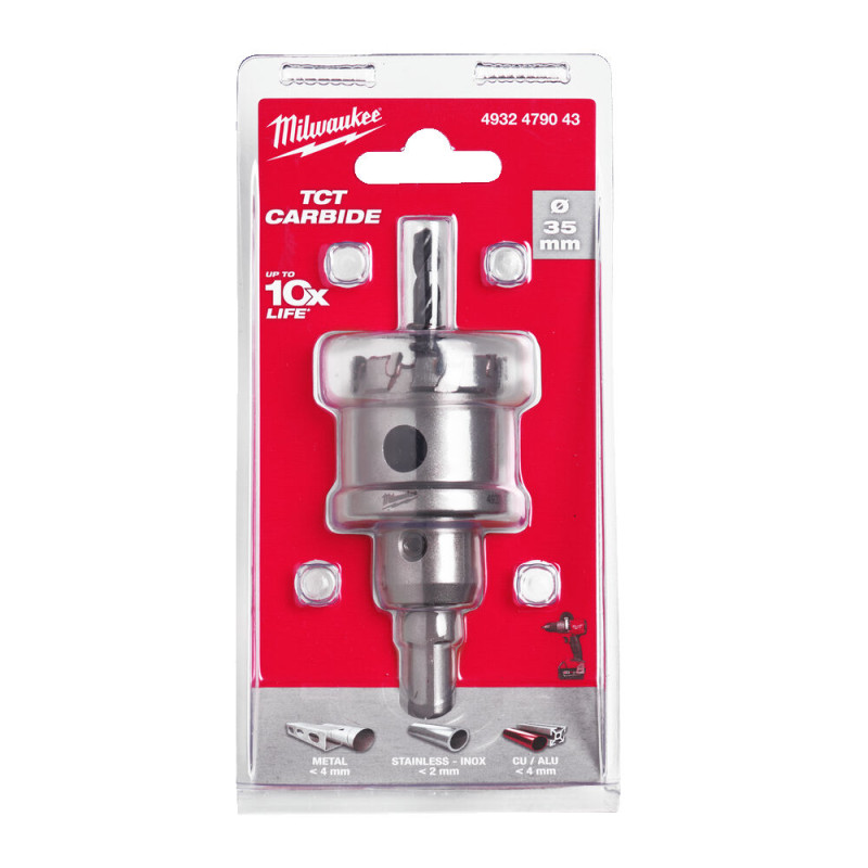 Купити Коронка Holesaw TCT MILWAUKEE, для сталі/нержавіючої сталі, діаметр 35мм. Офіційний магазин Мілвокі Україна, фірмова гарантія з доставкою по Украіні