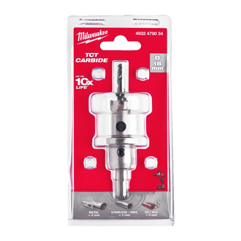 Купити Коронка Holesaw TCT MILWAUKEE, для сталі/нержавіючої сталі, діаметр 18мм. Офіційний магазин Мілвокі Україна, фірмова гарантія з доставкою по Украіні