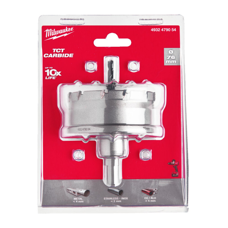 Купити Коронка Holesaw TCT MILWAUKEE, для сталі/нержавіючої сталі, діаметр 76мм. Офіційний магазин Мілвокі Україна, фірмова гарантія з доставкою по Украіні