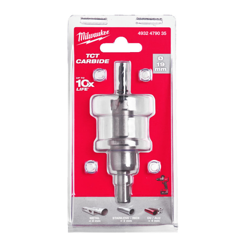 Купити Коронка Holesaw TCT MILWAUKEE, для сталі/нержавіючої сталі, діаметр 19мм. Офіційний магазин Мілвокі Україна, фірмова гарантія з доставкою по Украіні