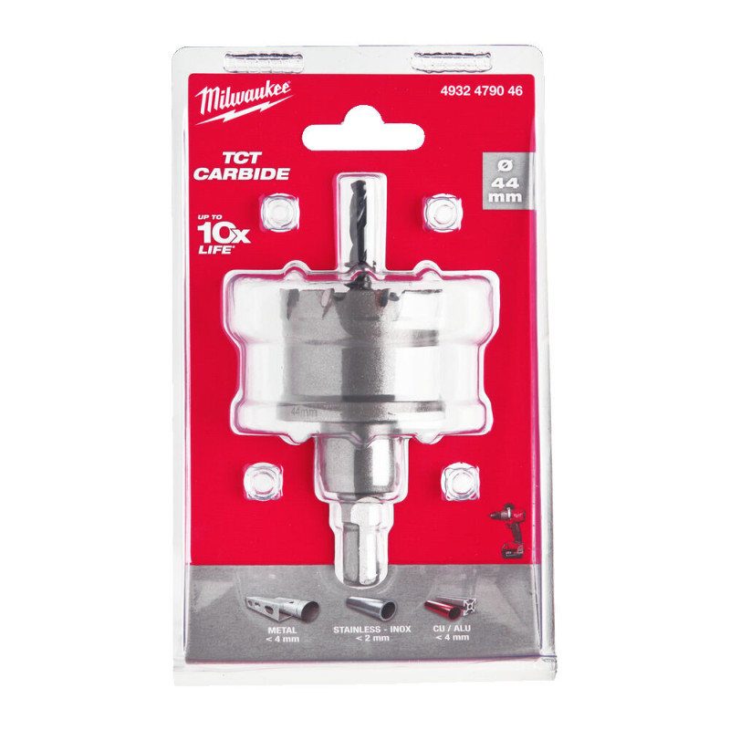 Купити Коронка Holesaw TCT MILWAUKEE, для сталі/нержавіючої сталі, діаметр 44мм. Офіційний магазин Мілвокі Україна, фірмова гарантія з доставкою по Украіні