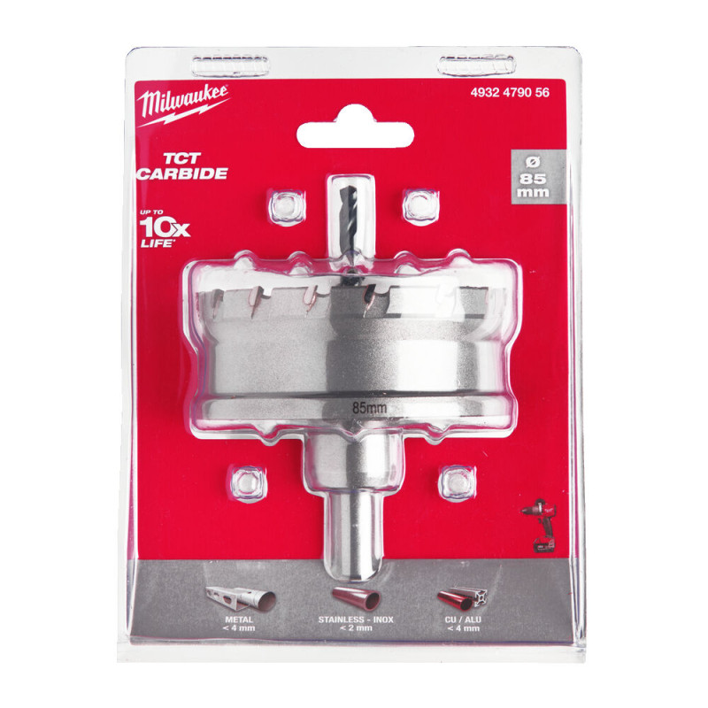Купити Коронка Holesaw TCT MILWAUKEE, для сталі/нержавіючої сталі, діаметр 85мм. Офіційний магазин Мілвокі Україна, фірмова гарантія з доставкою по Украіні