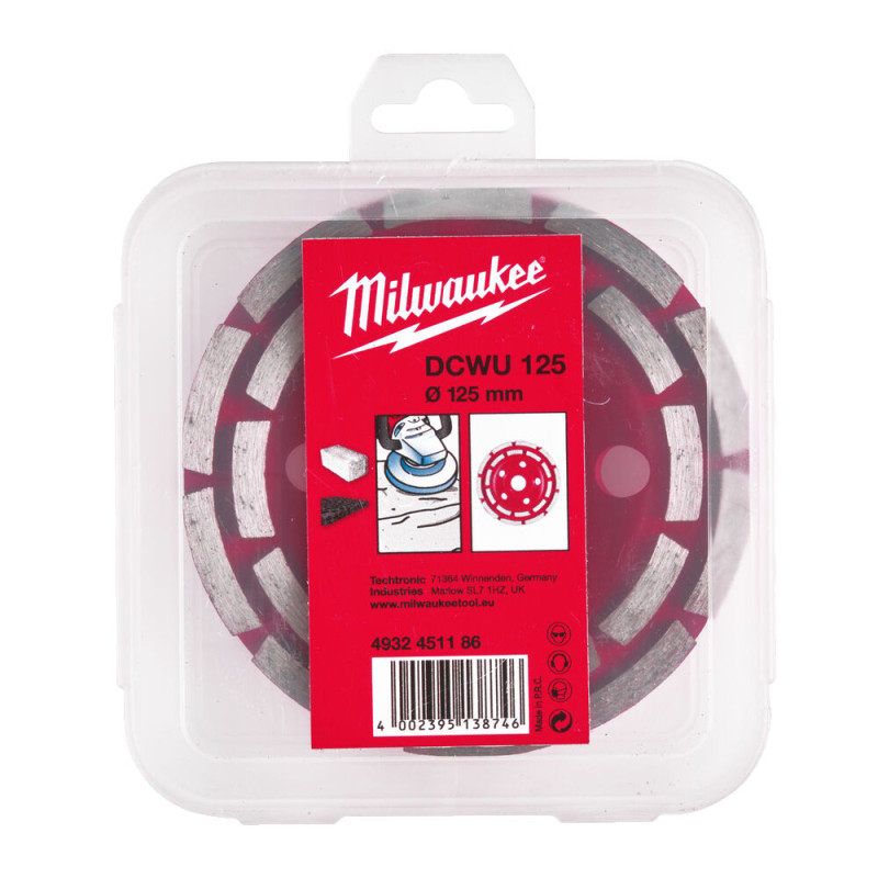 Купити Чашка алмазна шліфувальна MILWAUKEE, DCWU, діаметр 125х22,23мм. Офіційний магазин Мілвокі Україна, фірмова гарантія з доставкою по Украіні