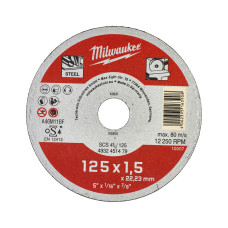 Купити Диск відрізний по металу MILWAUKEE, SCS 41/125х1,5, діаметр 125 мм. Офіційний магазин Мілвокі Україна, фірмова гарантія з доставкою по Украіні