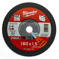 Купити Диск відрізний по металу MILWAUKEE, SCS41/180X1,5 PRO+, діаметр 180мм. Офіційний магазин Мілвокі Україна, фірмова гарантія з доставкою по Украіні