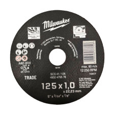 Купити Диск відрізний по металу MILWAUKEE Trade, SCS 41/125x1, діаметр125мм NEW. Офіційний магазин Мілвокі Україна, фірмова гарантія з доставкою по Украіні
