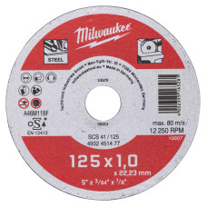 Купити Диск відрізний по металу MILWAUKEE, SCS 41/125х1, діаметр 125мм. Офіційний магазин Мілвокі Україна, фірмова гарантія з доставкою по Украіні