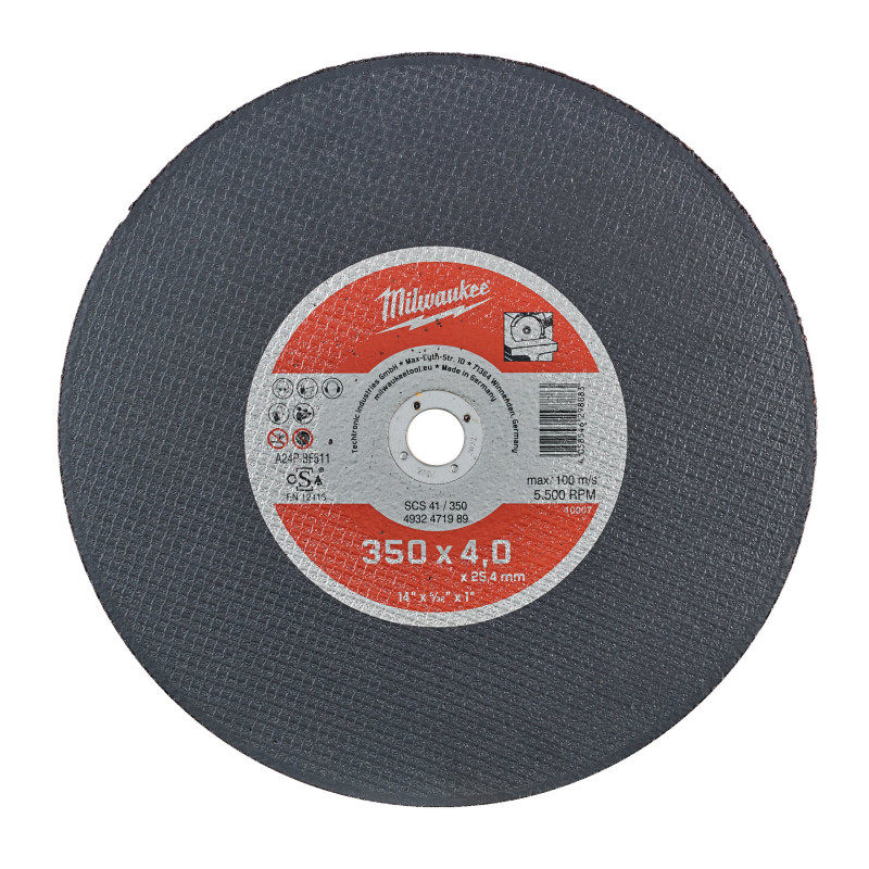 Купити Диск відрізний по металу MILWAUKEE, SCS 41/350х4 PRO+, діаметр 350мм. Офіційний магазин Мілвокі Україна, фірмова гарантія з доставкою по Украіні