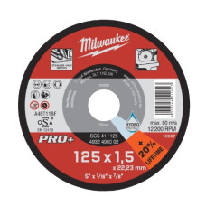 Купити Диск відрізний по металу MILWAUKEE, SCS 41/125х1,5 PRO+, діаметр 125мм. Офіційний магазин Мілвокі Україна, фірмова гарантія з доставкою по Украіні