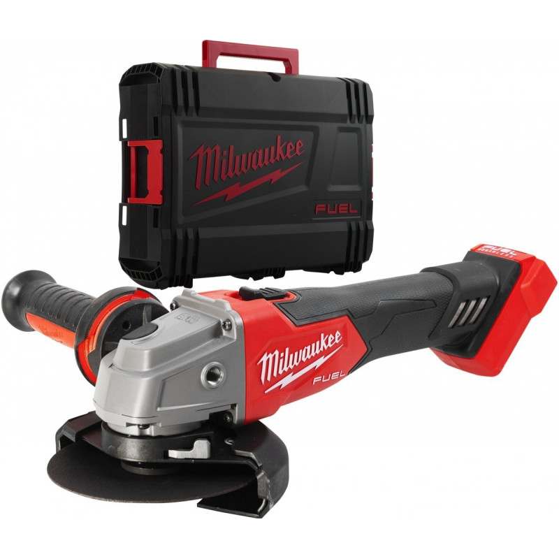 Купити Шліфмашина кутова - болгарка акумуляторна безщіткова MILWAUKEE, M18 FSAG125X-0X, діаметр 125мм (каркас, антивібраційна бокова рукоятка, захисний кожух, ключ, затискна та опорна гайки, пилезахисний екран, HDкейс). Офіційний магазин Мілвокі Україна, фірмова гарантія з доставкою по Украіні