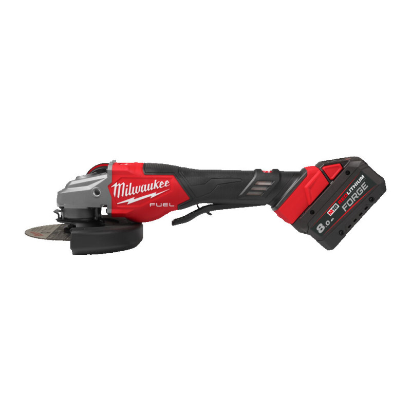 Купити Шліфмашина кутова - болгарка акумуляторна безщіткова MILWAUKEE, M18 FHSAG125XPDB2-802X, діаметр 125мм (зарядний пристрій М12-18 FC, 2 акумулятори М18 FB8 8Аг, антивібраційна бічна рукоять, захисний кожух, затискна та опорна гайки, пилезахисний екран, HDке. Офіційний магазин Мілвокі Україна, фірмова гарантія з доставкою по Украіні