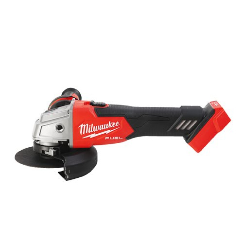 Купити Шліфмашина кутова акумуляторна безщіткова MILWAUKEE, M18 FSAG115X-0, діаметр 115мм (каркас, захисний кожух, пилозахисний екран, опорна та затискна гайки, бічна ручка). Офіційний магазин Мілвокі Україна, фірмова гарантія з доставкою по Украіні