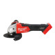 Купити Шліфмашина кутова акумуляторна безщіткова MILWAUKEE, M18 FSAG115X-0, діаметр 115мм (каркас, захисний кожух, пилозахисний екран, опорна та затискна гайки, бічна ручка). Офіційний магазин Мілвокі Україна, фірмова гарантія з доставкою по Украіні