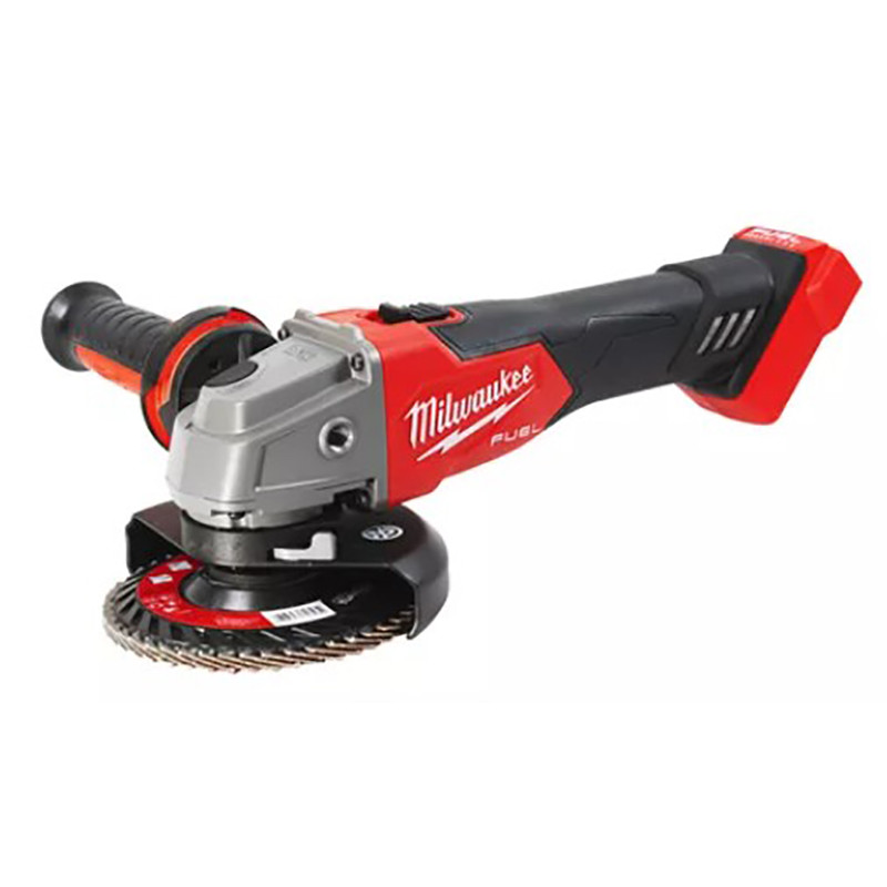 Купити Шліфмашина кутова акумуляторна безщіткова MILWAUKEE, M18 FSAG125X-0, діаметр 125мм (каркас, антивібраційна бічна рукоятка, захисний кожух, затискна гайка, ключ, опорна гайка, пилезахисний екран, картонне пакувавння). Офіційний магазин Мілвокі Україна, фірмова гарантія з доставкою по Украіні