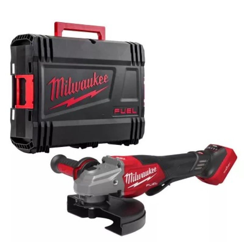 Купити Шліфмашина кутова - болгарка акумуляторна безщіткова MILWAUKEE, M18 FHSAGO180VXPDB2-0X, діаметр 180мм (каркас, антивібраційна бічна рукоять, захисний кожух, затискна та опорна гайки, пилезахисний екран, HDкейс). Офіційний магазин Мілвокі Україна, фірмова гарантія з доставкою по Украіні