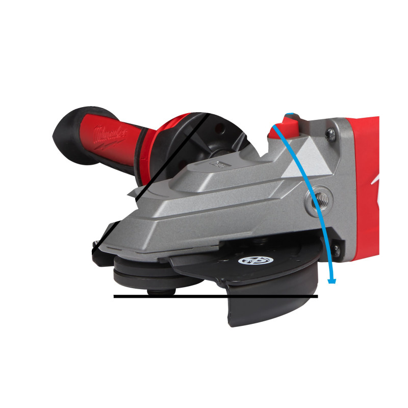 Купити Шліфмашина кутова - болгарка акумуляторна MILWAUKEE M18FSAGF125XB-0X, діаметр 125мм (антивібраційна бокова рукоятка, захисний кожух, безключова гайка FIXTEC, пилезахисний екран, картонне пакування, HDкейс). Офіційний магазин Мілвокі Україна, фірмова гарантія з доставкою по Украіні
