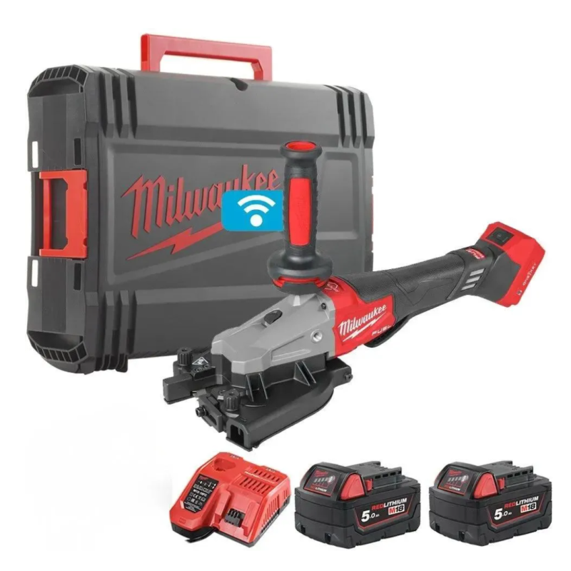 Купити Різак арматури акумуляторний безщітковий MILWAUKEE M18FRBCO32-502X (зарядний пристрій M12-18 FC, 2 акумулятори М18 В5 5Аг, антивібрайціна рукоять, диск, HDкейс). Офіційний магазин Мілвокі Україна, фірмова гарантія з доставкою по Украіні