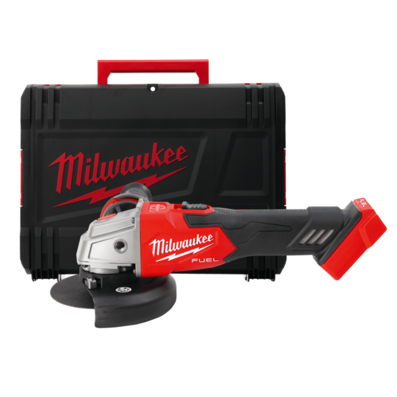 Купити Шліфмашина кутова - болгарка акумуляторна безщіткова MILWAUKEE, M18 FSAG125XB-0X, діаметр 125мм (каркас, антивібраційна бокова рукоятка, захисний кожух, затискна та опорна гайки, пилезахисний екран, HDкейс). Офіційний магазин Мілвокі Україна, фірмова гарантія з доставкою по Украіні