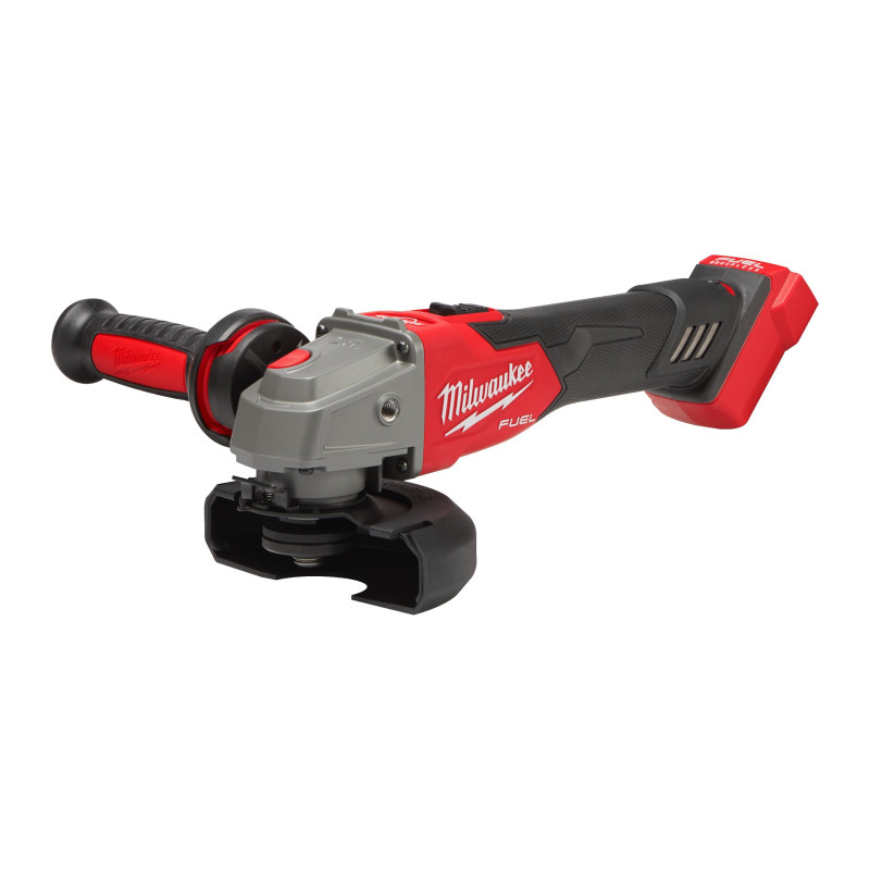 Купити Шліфмашина кутова акумуляторна безщіткова MILWAUKEE, M18 FSAGV125XB-0X, діаметр 125мм (каркас, антивібраційна бічна рукоятка, захисний кожух, ключ, фланцевая и прижимная гайки, пилезахисний екран, HDкейс). Офіційний магазин Мілвокі Україна, фірмова гарантія з доставкою по Украіні