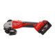 Купити Шліфмашина кутова акумуляторна безщіткова MILWAUKEE, M18 BLSAG125X-402X, діаметр 125мм (зарядний.пристрій М12-18 С, 2 акумулятори М18 В4 4Аг, бічна рукоять, захисний кожух, ключ, фланцева і притискна гайки, HDкейс). Офіційний магазин Мілвокі Україна, фірмова гарантія з доставкою по Украіні