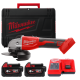 Купити Шліфмашина кутова акумуляторна безщіткова MILWAUKEE, M18 BLSAG125X-402X, діаметр 125мм (зарядний.пристрій М12-18 С, 2 акумулятори М18 В4 4Аг, бічна рукоять, захисний кожух, ключ, фланцева і притискна гайки, HDкейс). Офіційний магазин Мілвокі Україна, фірмова гарантія з доставкою по Украіні