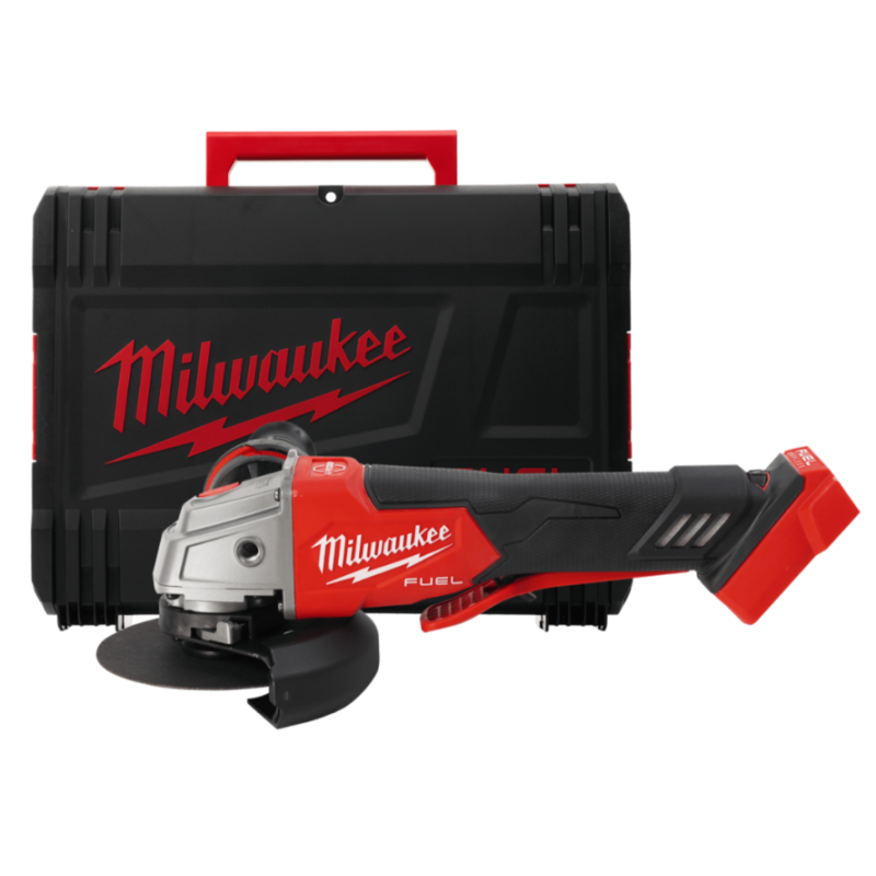 Купити Шліфмашина кутова - болгарка акумуляторна безщіткова MILWAUKEE, M18 FSAGV125XPDB-0X, діаметр 125мм (захистний кожух, антивібраційна бічна рукоять, ключ. опорна гайка, затискна гайка FIXTEC, пилозахистний екран, HDкейс). Офіційний магазин Мілвокі Україна, фірмова гарантія з доставкою по Украіні