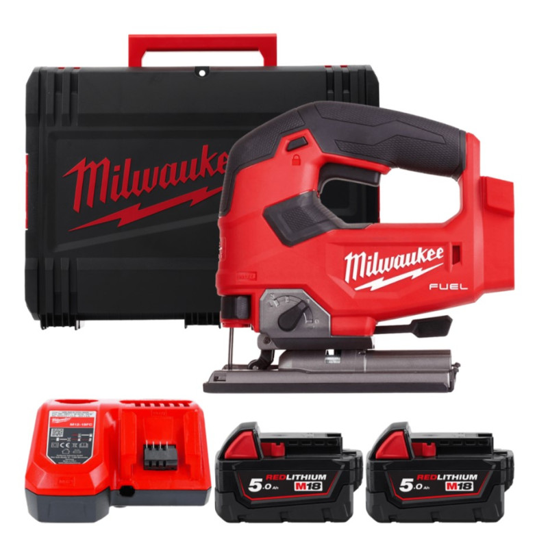 Купити Лобзик акумуляторний MILWAUKEE, M18 FJS-502X (зарядний пристрій M12-18 FC, 2 акумулятори М18 В5 5Аг, аксесуари, HDкейс). Офіційний магазин Мілвокі Україна, фірмова гарантія з доставкою по Украіні
