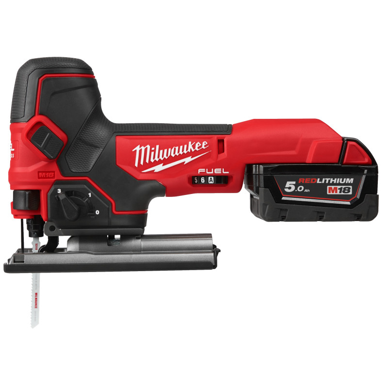 Купити Лобзик акумуляторний MILWAUKEE, M18 FBJS-502Х (зарядний пристрій М12-18 FС, 2 акумулятори М18 В5 5Аг, аксесуари, HDкейс). Офіційний магазин Мілвокі Україна, фірмова гарантія з доставкою по Украіні