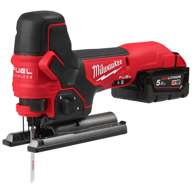 Купити Лобзик акумуляторний MILWAUKEE, M18 FBJS-502Х (зарядний пристрій М12-18 FС, 2 акумулятори М18 В5 5Аг, аксесуари, HDкейс). Офіційний магазин Мілвокі Україна, фірмова гарантія з доставкою по Украіні