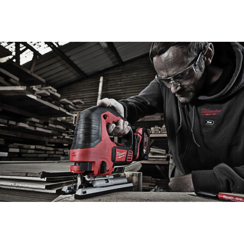 Купити Лобзик акумуляторний MILWAUKEE, M18 BJS-0X (каркас. полотно, адаптер, кожух, насадка, накладка підошви, HDкейс). Офіційний магазин Мілвокі Україна, фірмова гарантія з доставкою по Украіні