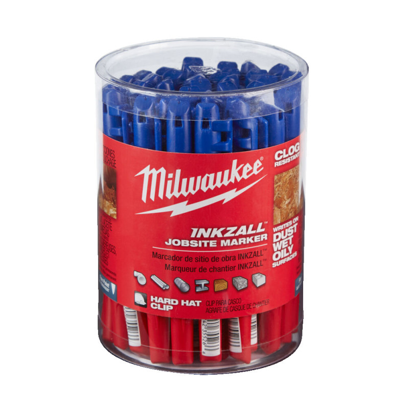 Купити Маркер для будмайданчика INKZALL MILWAUKEE, тонкий синій (48223180). Офіційний магазин Мілвокі Україна, фірмова гарантія з доставкою по Украіні