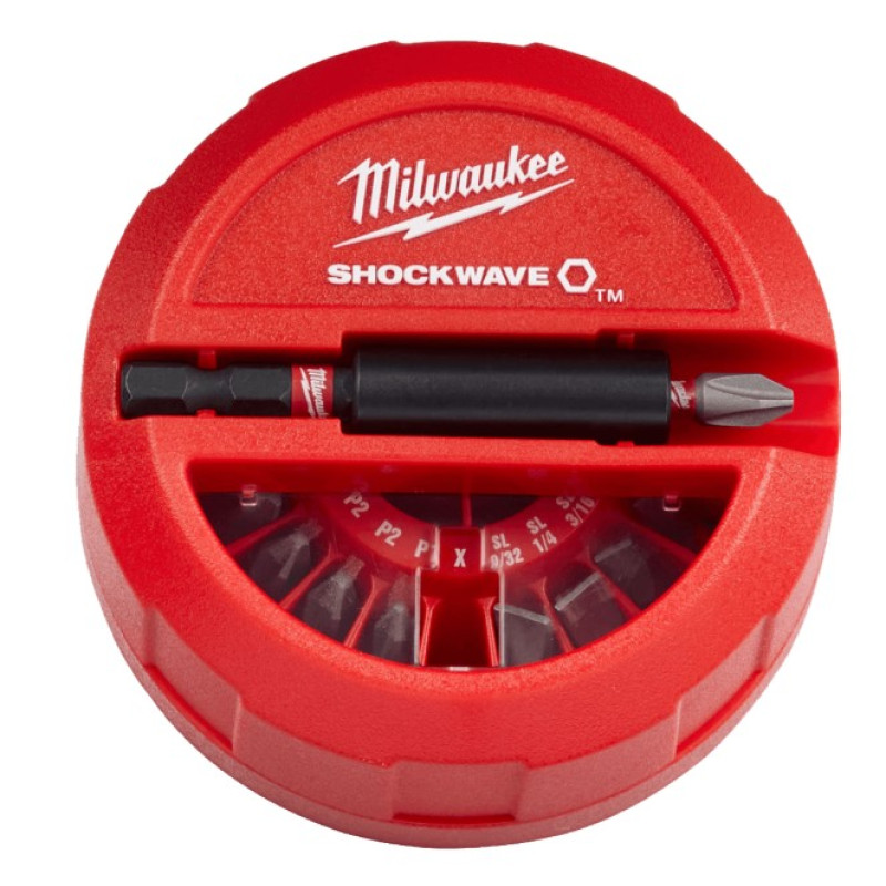 Купити Набір біт SHOCKWAVE MILWAUKEE, (15шт), пластиковий кейс. Офіційний магазин Мілвокі Україна, фірмова гарантія з доставкою по Украіні