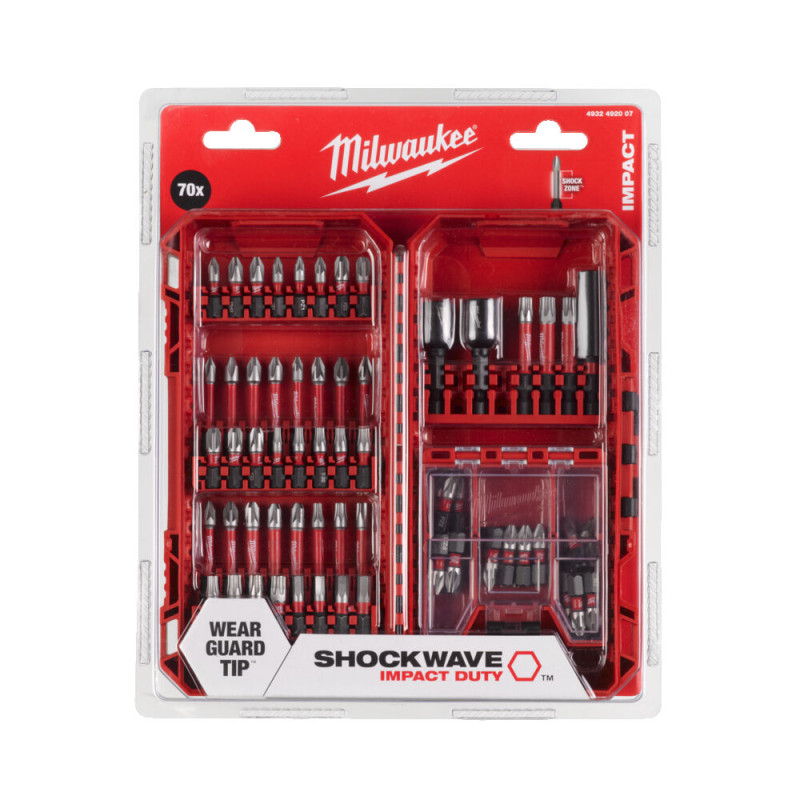 Купити Набір біт SHOCKWAVE PACKOUT MILWAUKEE, (70шт) пластиковий кейс. Офіційний магазин Мілвокі Україна, фірмова гарантія з доставкою по Украіні