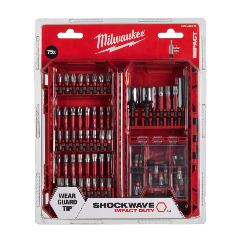 Купити Набір біт Milwaukee SHOCKWAVE (75 предм.) PACKOUT, пластиковий кейс. Офіційний магазин Мілвокі Україна, фірмова гарантія з доставкою по Украіні